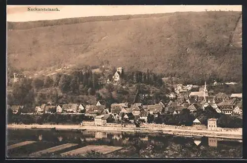 AK Neckarsteinach, Ortsansicht aus der Vogelschau