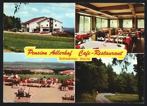 AK Schwann /nördl. Schwarzwald, Hotel Adlerhof mit Café und Restaurant, Bes. Fam. Eugen Wolfinger