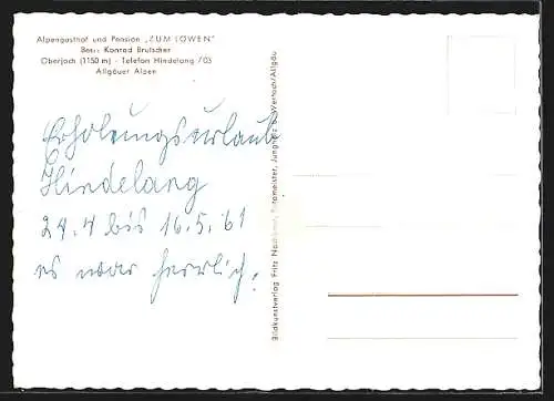 AK Oberjoch, Alpengasthof Zum Löwen