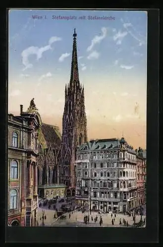 AK Wien, Stefansplatz mit Stefanskirche
