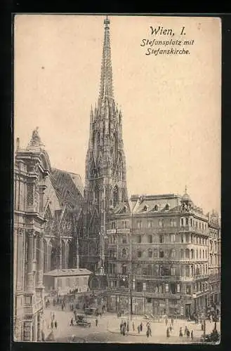 AK Wien, Stefansplatz mit Stefanskirche