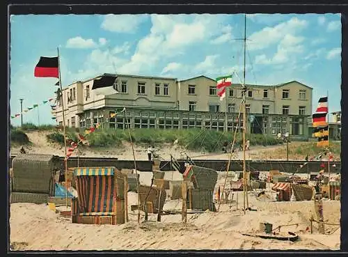 AK Wangerooge, Strandhotel H. Gerken, Strand mit Strandkörben