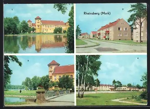 AK Rheinsberg, Schloss, jetzt Sanatorium Helmut Lehmann, Dubnastrasse, Blick zum See, Kulturhaus