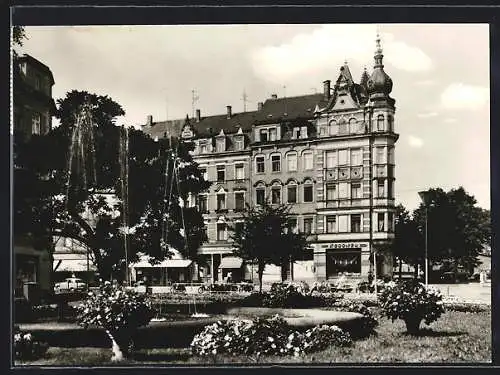 AK Löbau /Sa., Grünanlage am Karl Marx-Platz