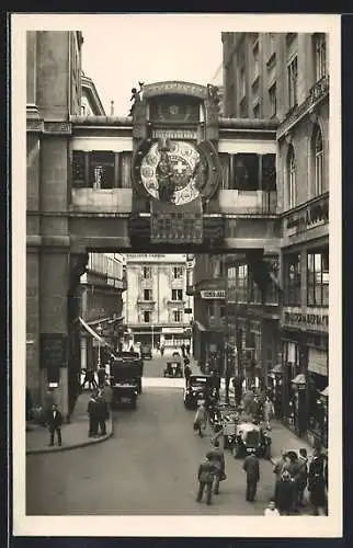 AK Wien, Kunstuhr des Anker am Hohen Markt von Franz Matsch