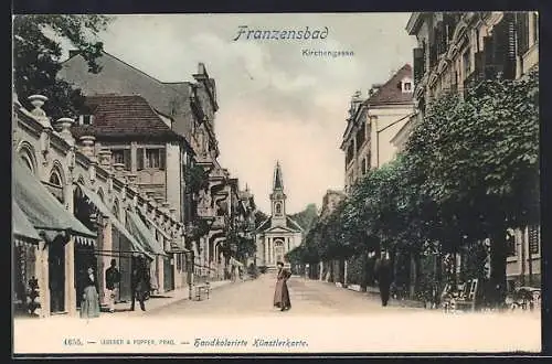 AK Franzensbad, Häuser in der Kirchengasse