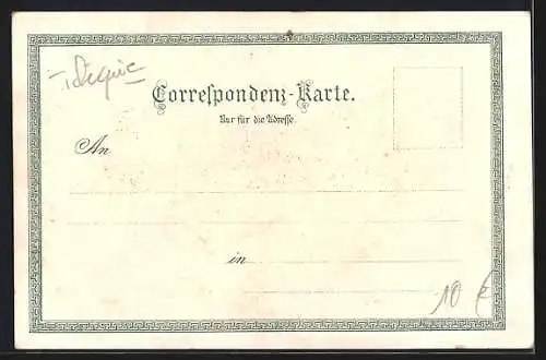 Lithographie Karlsbad, Aberg, Englische Kirche und Stadtpark