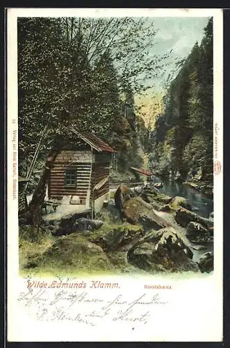 AK Stimmersdorf, Bootshaus im Wilde Edmunds-Klamm