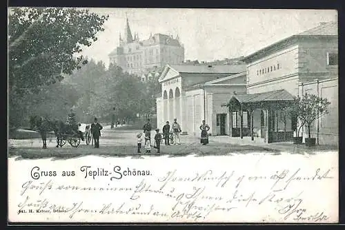 AK Teplitz-Schönau, Steinbad und Stephansbad