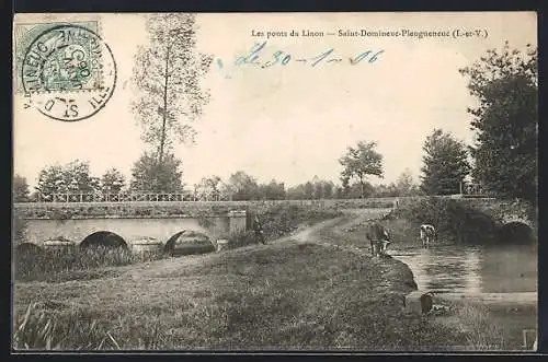 AK Saint-Domineuc-Pleugueneuc, Les ponts du Linon