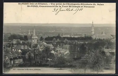 AK St-Pern /I.-et-V., Vue prise de l`Horlogerie-Bijouterie Jh. Belan