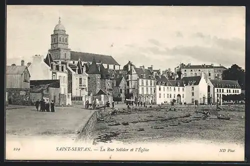 AK Saint-Servan, La Rue Solidor et l`Église