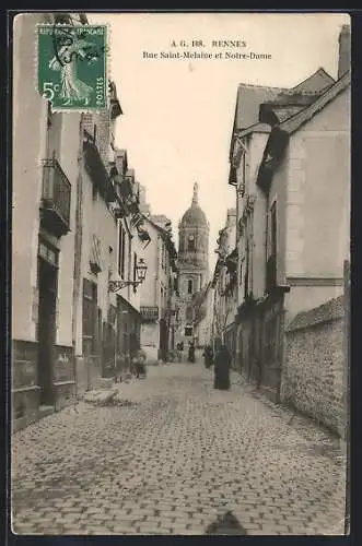 AK Rennes, Rue Saint-Melaine et Notre-Dame