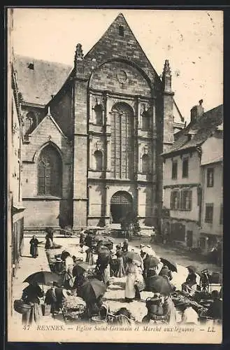 AK Rennes, Eglise Saint-Germain et Marché aux Legumes