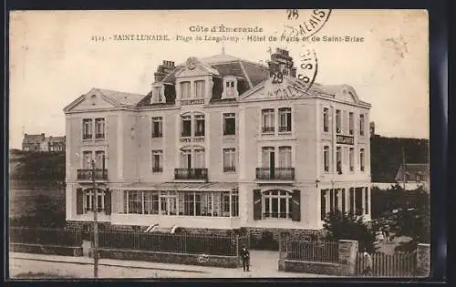 AK Saint-Lunaire, Plage de Longchamp, Hôtel de Paris et de Saint-Briac, Côte d`Émeraude