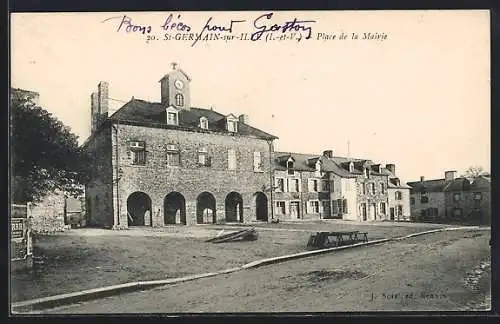 AK Saint-Germain-sur-Ille, Place de la Mairie