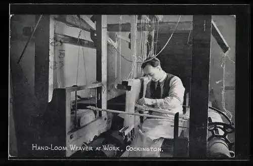 AK Cockington, Hand-Loom Weaver at Work