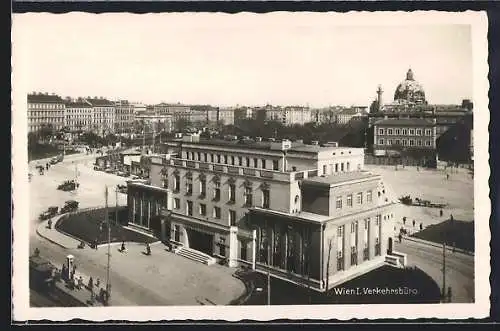 AK Wien, Verkehrsbüro mit Stadtpanorama