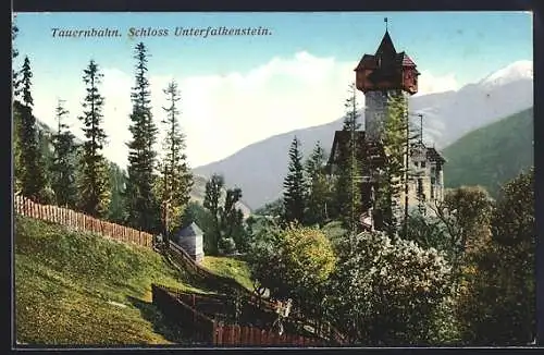 AK Obervellach, Schloss Unterfalkenstein an der Tauernbahn