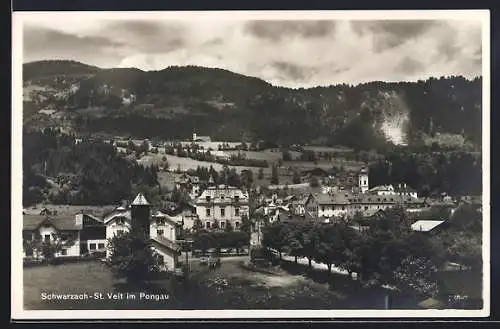 AK Schwarzach-St. Veit im Pongau, Ortspartie mit Gasthof