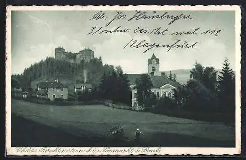 AK Neumarkt in Steiermark, Schloss Forchtenstein, Frau auf dem Feld