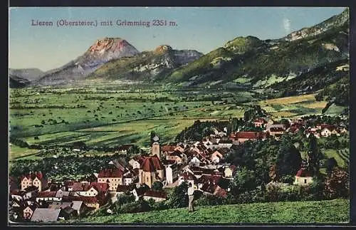 AK Liezen /Obersteier., Ortsansicht mit Grimming