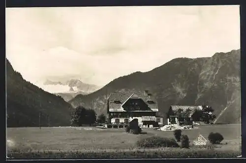 AK Bad Aussee, Alpengasthof zur Wasnerin mit Dachsteinblick