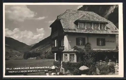 AK Bad Hofgastein, Gasthaus Villa Knoblacher mit Garten