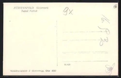 AK Fürstenfeld /Steiermark, Tabak-Fabrik aus der Vogelschau