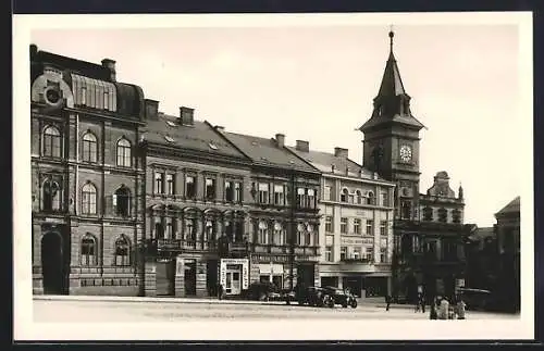 AK Turnau, Strassenpartie mit Rathaus