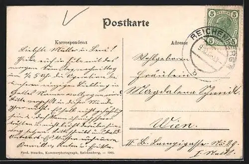 AK Reichenberg / Liberec, Blick auf die Kaiser-Josef-Strasse