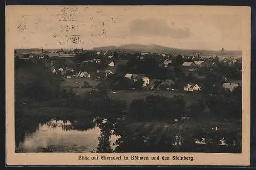 AK Ebersdorf, Blick auf die Stadt und den Steinberg