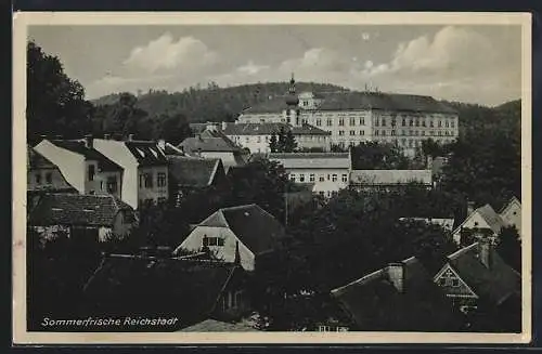 AK Zakupy, Blick über die Stadt zum Schloss