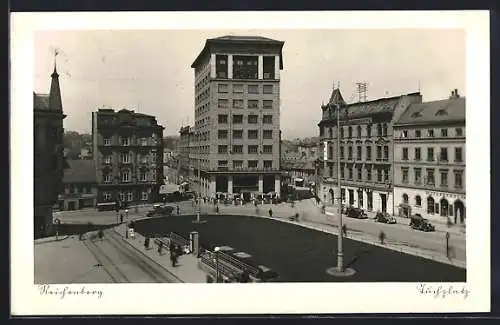 AK Reichenberg / Liberec, Grand Cafe General mit Volkssprachenschule