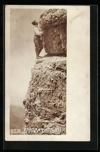 AK Bergsteiger am Rand vom Südturm