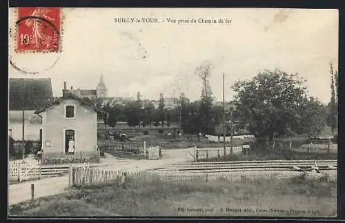 AK Suilly-la-Tour, Vue prise du Chemin de fer