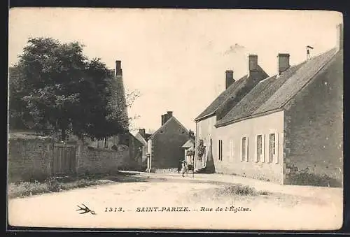 AK Saint-Parize, Rue de l`Église, Strassenpartie