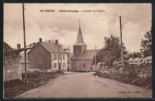 AK Saint-Brisson, En Morvan, Quartier de l`Eglise