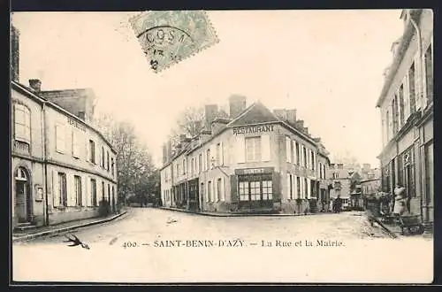 AK Saint-Benin-d`Azy, La Rue et la Mairie