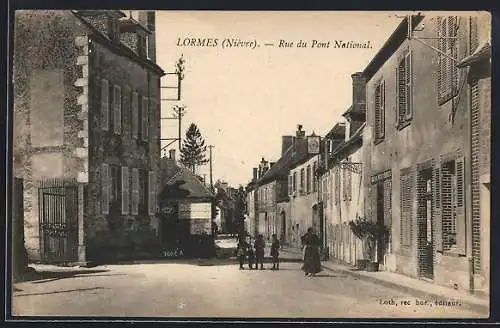 AK Lormes /Nièvre, Rue du Pont National, Strassenpartie