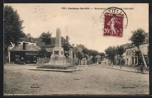 AK Lucenay-les-Aix, Monument commermoratif 1914-1918