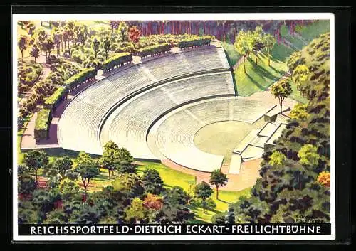 AK Olympische Spiele 1936, das Reichssportfeld Dietrich Eckart, die Freilichtbühne