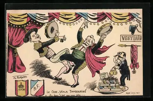 Künstler-AK Philippe Norwins: König Alfonso XIII. von Spanien mit Tambourin