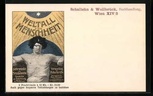 AK Kreibitz i. B., Weltall und Menschheit, Johann Müller's Verlags - und Sortimentbuchhandlung