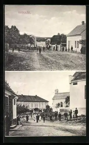 AK Svinare, Belebte Partie nahe der Kirche, Strassenpartie