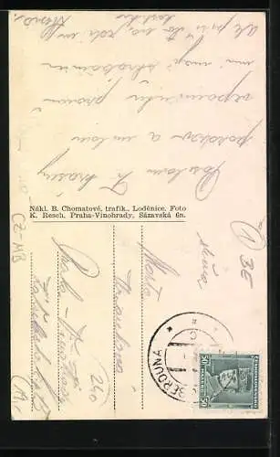 AK Lodenice, Strassenpartie, Platzpartie mit Blick zur Kirche