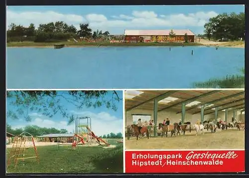 AK Hipstedt /Heinschenwalde, Erholungspark Geestequelle, Badesee, Spielplatz und Reithalle