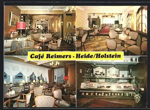 AK Heide /Holstein, Vier Innenansichten von Cafè Reimers