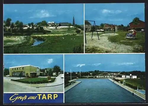 AK Tarp /Kr. Flensburg-Land, Park, Spielplatz und Freibad