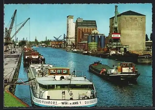 AK Hamm /Westf., Hafen mit anliegenden Fischerbooten